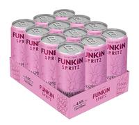FUNKIN Cocktails Ready to Drink Raspberry Spritz Cocktail Cans | 4.5% ABV | Light & Refreshing Fizzy Drink | Just Pop & Pour, Serve Chilled | Tart & Sweet, Summer in a Can | 330ml, Pack of 12