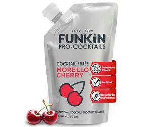Funkin Pro Morello Cherry Fruit Puree for Cocktails, Cooking & Baking, Real Fruit Cocktail Ingredients, 1kg Mixer