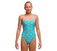 Funkita Girls Go Flamingo! Single Strap Swimsuit - Pink/Green - Age 10