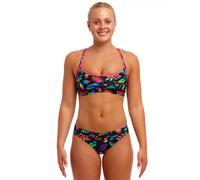 Funkita Lost Leaf Racerback Sports Top - Black/Multi - UK Size 12
