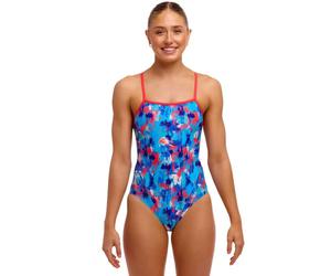 Funkita Messy Messy Messy Single Strap Swimsuit - Blue - UK Size 16