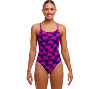 Funkita Pinky Palms Diamond Secure Back (Period Proof) Swimsuit - Pink/Navy - UK Size 16