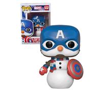 Funko 43335 POP. Bobble Marvel: Holiday-Captain America Capt Collectible Figure, Multicolour
