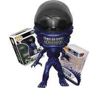 Funko Alien Specialty Series Xenomorph (Metallic Blue) + Pop Protector: 40th Anniversary Pop! Movies Retro Vinyl Figure (Gift Set Bundled with ToyBop Box Protector Collector Case)