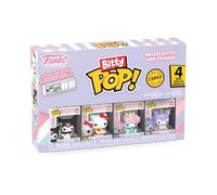 Funko Bitty Pop! Sanrio - Kuromi - 4PK and A Surprise Mystery Mini Figure - 0.9 Inch (2.2 Cm) - Hello Kitty Collectable - Stackable Display Shelf Included - Gift Idea - Party Bags Stocking