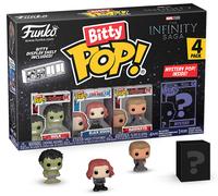 Funko Bitty POP! 4 Pack: Marvel - Hulk, Black Widow, Hawkeye + Mystery | Official Superheroes Merch - Tiny 0.9 inch Figures with Display Shelf - Cake Topper, Party Bag and Stocking Filler Gift