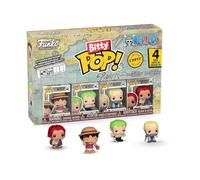 Funko Bitty POP! 4 Pack: One Piece - Luffy, Zoro (1 in 6 Chase Chance) | Official Anime Merch - Tiny 0.9 inch Figures with Display Shelf - Cake Topper, Party Bag and Stocking Filler Gift