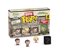 Funko Bitty POP! 4 Pack: Parks & Recreation - Ron Swanson, Leslie Knope, Andy Dwyer, Mystery Mini Figure - Styles may vary - 0.9 inch (2.2 cm) Collectable - Stackable Display Shelf Included
