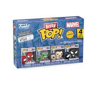 Funko Bitty Pop! Spider-Man - Spider-Man 4pk and A Surprise Mystery Mini Figure - 0.9 Inch (2.2 Cm) - Marvel Comics Collectable - Stackable Display Shelf Included - Gift Idea - Cake Topper