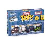 Funko Bitty Pop! Spider-Man - Miles Morales 4pk and A Surprise Mystery Mini Figure - 0.9 Inch (2.2 Cm) - Marvel Comics Collectable - Stackable Display Shelf Included - Gift Idea - Cake Topper