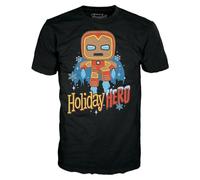 Funko Boxed Tee: Arvel Holiday - GB Iron Manan - Medium - Marvel - T-Shirt - Clothes - Gift Idea - Short Sleeve Top for Adults Unisex Men and Women - Official Merchandise Fans Multicolour
