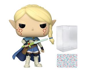 Funko Exclusive 3-Piece Bundle - Black Clover Charlotte Roselei Special Edition GITD Chase Pop! Animation Glow GITD Vinyl Figure #1155 with Heavy Duty Sliding Monkey Box Sorter and Pop Protector
