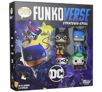 Funko Games DC Comics Funkoverse Board Game 4 Character Base Set - German Version - Batman, Batgirl, The Joker And Harley Quinn - 3'' (7.6 Cm) POP! - Light Strategy Board Game For Children & Adults