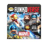 Funko Games Funkoverse: Marvel 100 4-Pack - German Version - Captain America, Black Widow, Iron Man And Black Panther - 3'' (7.6 Cm) POP! - Light Strategy Board Game For Children & Adults (Ages 10+)