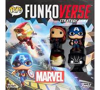 Funko Games Funkoverse Marvel 100 4Pack - Thanos - Captain America, Black Widow, Iron Man And Black Panther - 3'' (7.6 Cm) POP! - Light Strategy Board Game For Children & Adults (Ages 10+) - Gift Idea