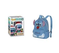 Funko Lilo & Stitch Stitch with Holiday Lights 1504 - Pop Figure, Disney Heady Backpack 24.5×29 cm 8L Blue Stitch