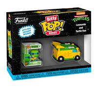 Bitty Pop! Rides Leonardo with Turtles Van | Official Superheroes Merch - Collectable Toy - Birthday Gift Idea for Fans and Collectors