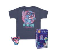 Funko Pocket POP! & Tee: Disney - Summer Stitch - for Children and Kids - Large - (L) - T-Shirt - Clothes With Collectable Vinyl Minifigure - Gift Idea - Toys and Short Sleeve Top for Boys and Girls