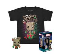 Funko Pocket Pop! & Tee: Guardians Of the Galaxy - Holiday Groot - Small - (S) - Marvel Comics - T-Shirt - Clothes With Collectable Vinyl Minifigure - Gift Idea - Toys and Short Sleeve Top for Adults