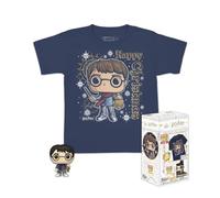 Funko Pocket Harry Potter Holiday Harry Short Sleeve T-shirt Keychain Blue M Kids