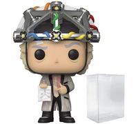 Funko POP Back to The Future - Doc with Helmet [Dr. Emmett Brown] Vinyl Figure (Bundled with Compatible Box Protector Case), Multicolored, 3.75 inches