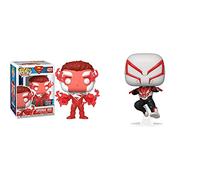 Funko POP! Heroes: DC - Superman - (Red) - DC Comics - Amazon Exclusive - Collectable Vinyl Figure For Display & POP! Marvel: Year Of The Spider - Spider-man Spider-Man 2099 - White