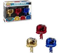 Funko Pop! Heroes: Wonder Woman Gold, Red and Blue Chrome 3-pack Exclusive