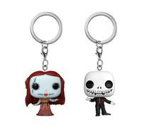 Funko Pop! Keychain: Disney the Nightmare Before Christmas - 2 Pack Holiday Jack Skellington & Sally - Disney: the Nightmare Before Christmas Novelty Keyring - Collectable Mini Figure - Gift Idea