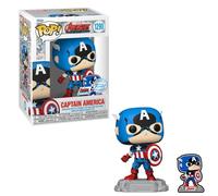 Funko Pop! Captain America Marvel A60-comic Con Pin Figure Blue,Multicolor