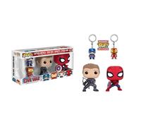 Funko POP Marvel: Civil War Hawkeye Spiderman Iron Man & Captain America Keychain