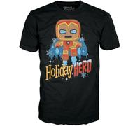 Funko Pop Marvel Holiday Boxed Tee Iron Man Black T-Shirt Marvel Comics - SMALL