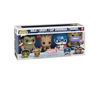 Funko POP! Marvel: Holiday - Hulk, Groot, Captain America Snowman and Thanos - 4PK - Marvel Comics - Collectable Vinyl Figure - Gift Idea - Official Merchandise - Toys for Kids & Adults