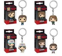 Funko Pop Pocket Pop Keychain Stranger Things Eleven Robin Barb Steve Dustin Key Ring Chain Model Toy Adults Children Gift Toys d