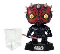 Funko Pop Protector Bundle - 1 Star Wars Darth Maul #09 Pop Figurine 3.75 Inch with Plastic Protector Case