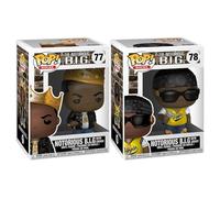 Funko Pop! Rocks: Notorious B.I.G. Bundle (2-Pack) B.I.G. with Crown #77 & in Jersey #78 Collectible Vinyl Figures