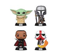 Funko Pop! Star Wars Grogu Mandalorian Gideon Stormtrooper 4 Pack - Glow