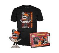 Funko Pop! & Tee: CSM - Chainsaw Man Leaping - XL - T-Shirt - Clothing with Vinyl Collectible Figure - Gift Idea - Toy and Short Sleeve Top for Adult Men and Women - Anime Fans