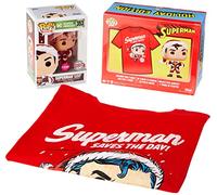 Funko - Pop & Tee DC Comics Superman Exclusive Flocked Action Figure Set, Multi-Colour (137191), Multicolor, One Size
