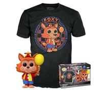 Funko Pop! & Tee: Five Nights At Freddy's (FNAF) - Balloon Foxy - Flocked - Large - (L) - T-Shirt - Clothes With Collectable Vinyl Figure - Gift Idea for Adults