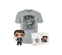 Funko POP! & Tee: Harry Potter - Flocked - Large - (L) - T-Shirt - Clothes With Collectable Vinyl Figure - Gift Idea - Toys and Short Sleeve Top for Adults Unisex Men and Women - Official Merchandise