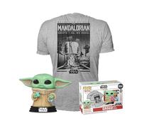 Funko Pop! Tee: Mando - Grogu With Cookie - Large - Star Wars: The Mandalorian - T-Shirt - Clothes