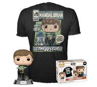 Funko Pop! & Tee: Star Wars: the Mandalorian - Luke With Grogu (the Child, Baby Yoda) - Extra Large - (XL) - T-Shirt - Clothes With Collectable Vinyl Figure - Gift Idea - Toys and Short Sleeve Top