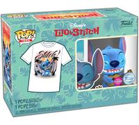 Funko Pop Tees Stitch with Ukulele (Flocked) Vinyl Figure #1044 +Medium T-Shirt