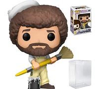 Funko Pop! Television: Bob Ross - The Joy of Painting in Overalls with Paintbrush #559 Vinyl Figure (Bundled with Pop Box Protector Case)