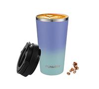 Funkrin Insulated Coffee Mug with Ceramic Coating, 16oz Iced Coffee Tumbler Cup with Flip Lid and Handle, Double Wall Vacuum Leak-Proof Thermos Mug for Travel Office School Party Camping