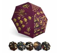 Funkstar Hardware Compact folding umbrella | Crown design | Windproof 8-rib fiberglass | Auto open & close | Waterproof | Fits in a bag | Novelty gift