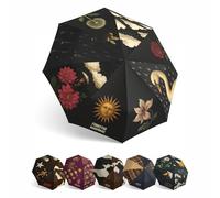 Funkstar Hardware Compact folding umbrella | Secret garden design | Windproof 8-rib fiberglass | Auto open & close | Waterproof | Fits in a bag | Novelty gift