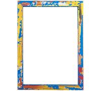 Funky Art Pine Wood 20mm Picture Poster Photo Frame | Colour Blue Splatter | Size A4