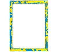 Funky Art Pine Wood 20mm Picture Poster Photo Frame | Colour Yellow Splatter | Size 6" x 4"