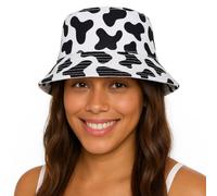 Funky Bucket Hats 11 Designs Funny Festival Party Stylish Accessories (Cow Print)